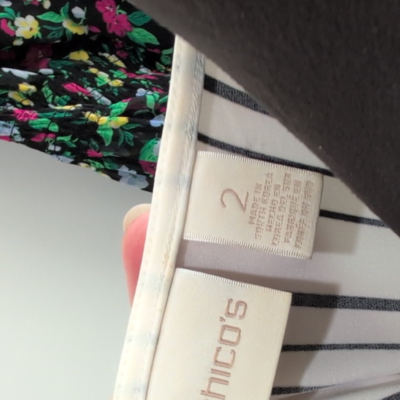 Chicos Stripe sleeveless Peplum top - Picture 2 of 9